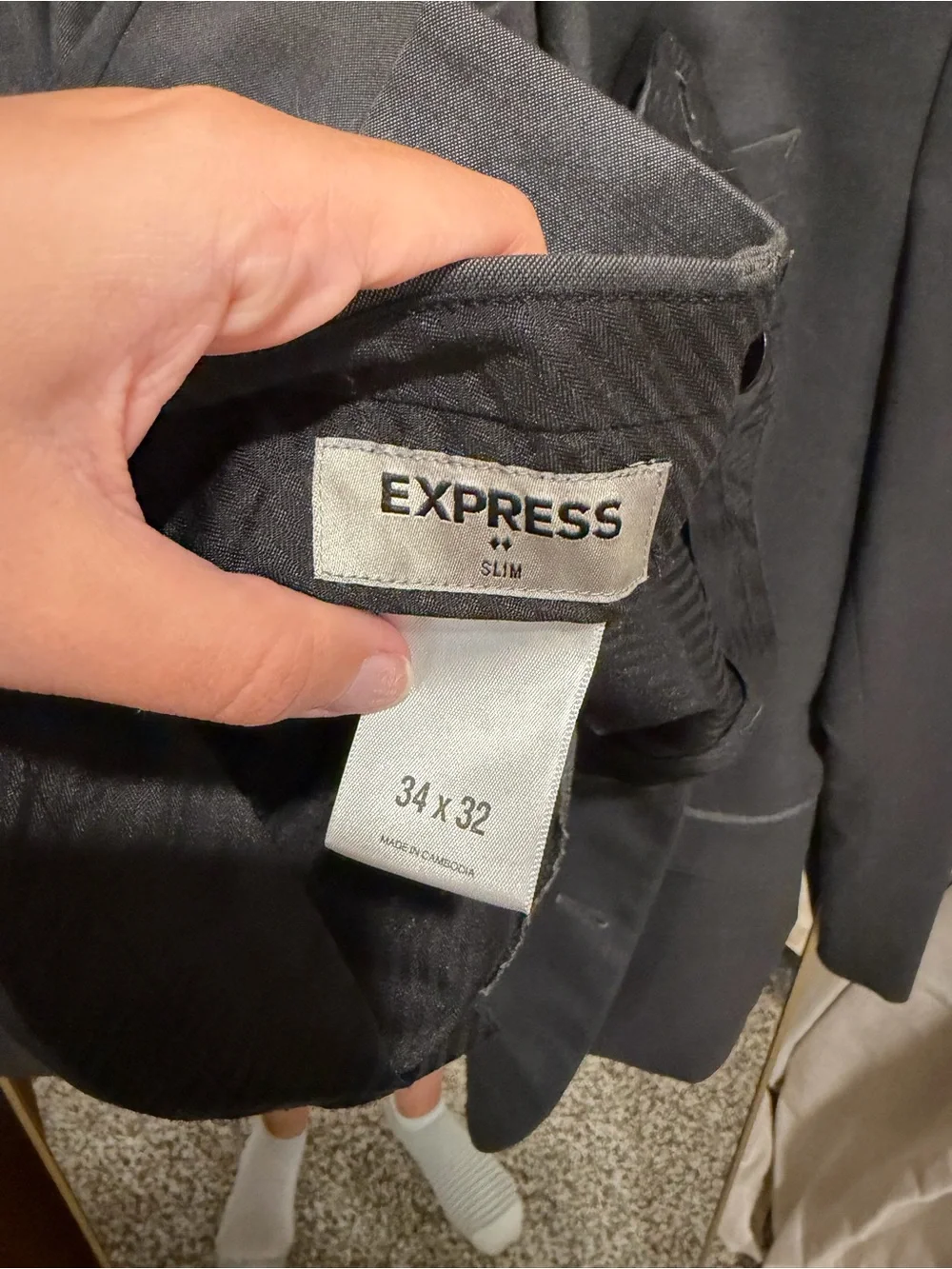 Express Men's Grey Two-Button Blazer and Suit pants (Slim)
